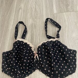 Freya Black and Pink Polka Dot Bra